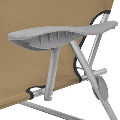 Sunlounger Taupe Powder-coated steel, Oxford fabric Medium