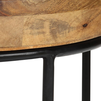 Coffee Table Solid Mange Wood and Steel 50x40 cm