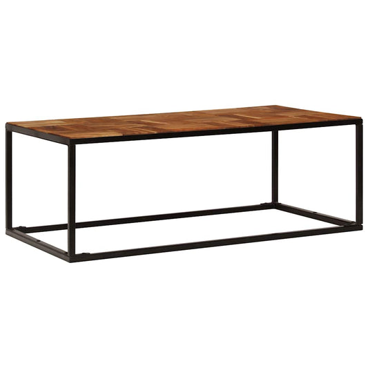 Coffee Table | Brown and Black | Solid Acacia Wood and Steel | Standard
