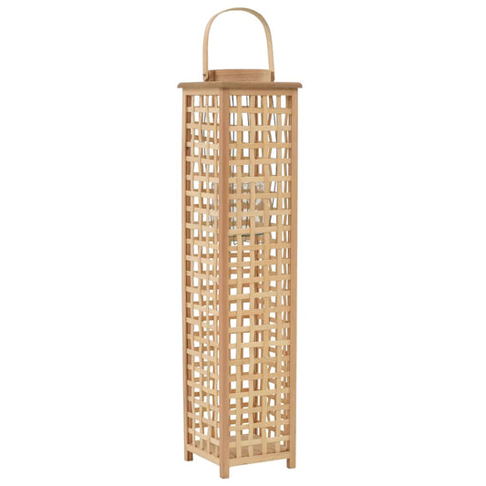 Candle Holder | Natural | Bamboo, Glass | Medium | Portable