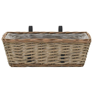 Balcony Planter 2 pcs Wicker with PE Lining 40 cm