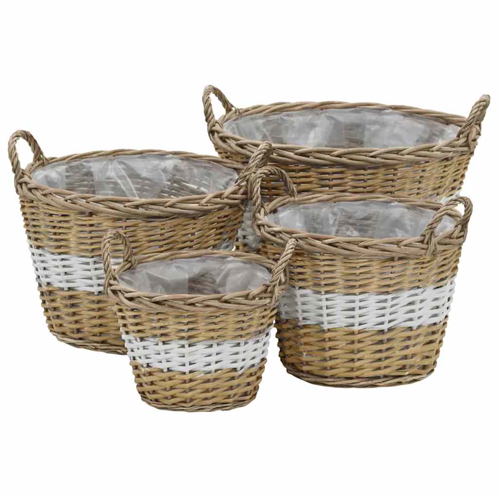 Raised Bed 4 pcs Wicker with PE Lining