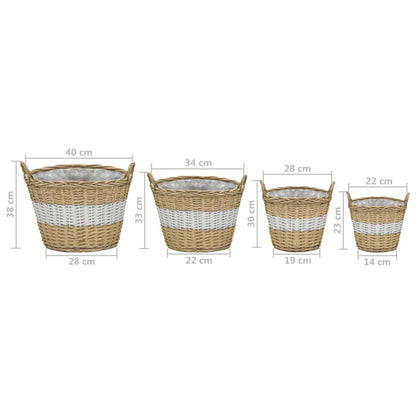 Raised Bed 4 pcs Wicker with PE Lining