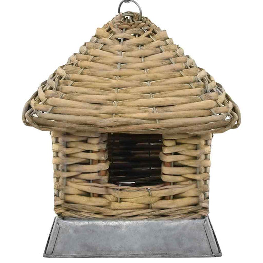 Bird House | Brown | Cast iron, real rattan | Small | Durable | Aviary