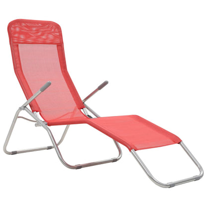 Folding Sun Loungers 2 pcs Textilene Red