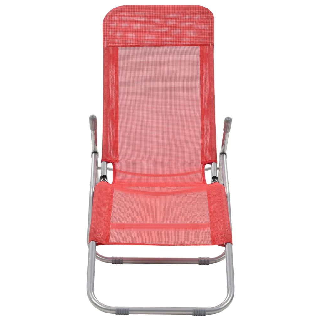 Folding Sun Loungers 2 pcs Textilene Red