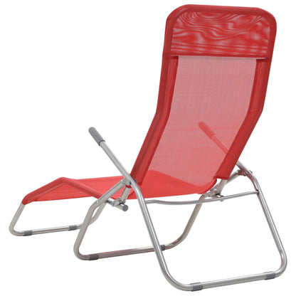 Folding Sun Loungers 2 pcs Textilene Red