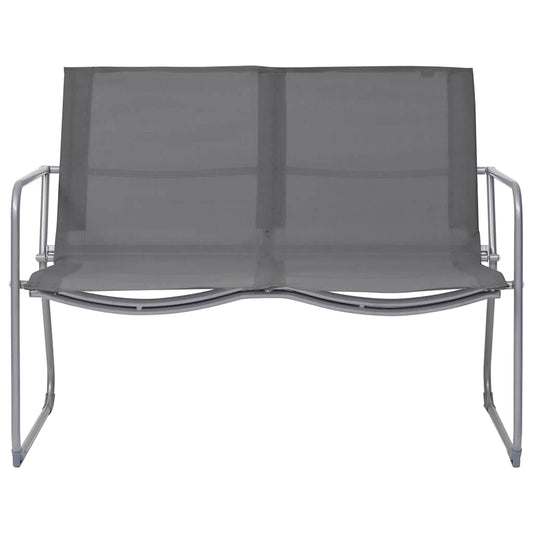 4 Piece Garden Lounge Set Fabric & Steel Grey