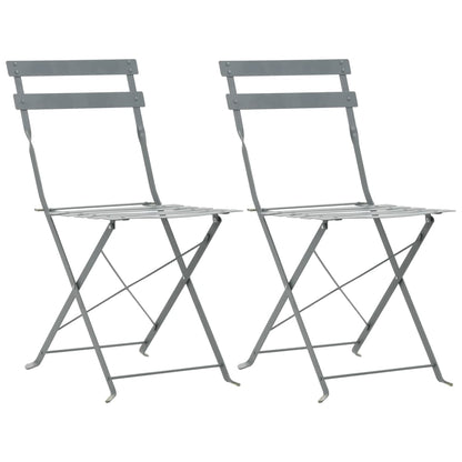 3 Piece Bistro Set Steel Grey