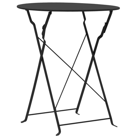 3 Piece Bistro Set Steel Black