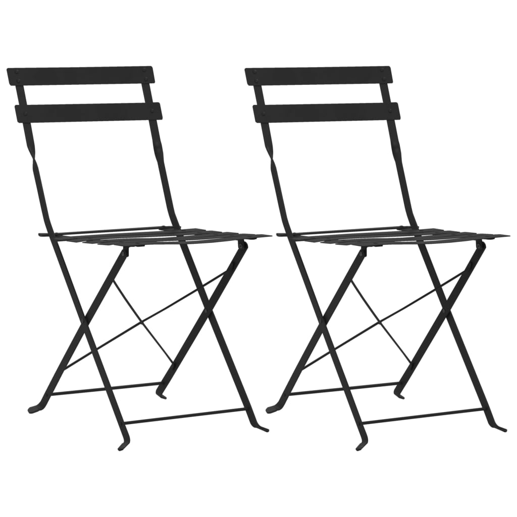 3 Piece Bistro Set Steel Black