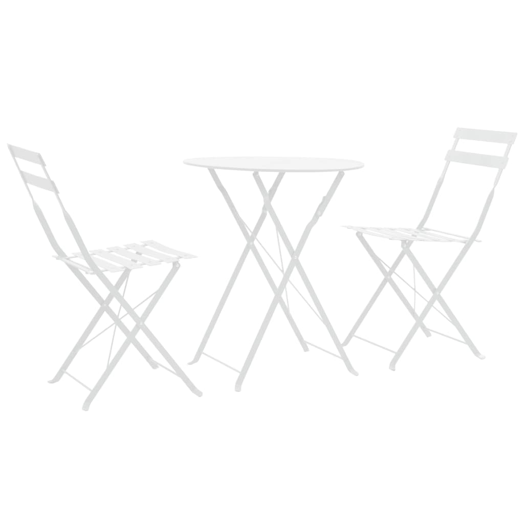 3 Piece Bistro Set Steel White