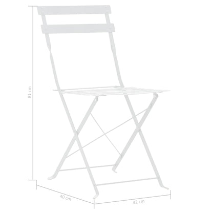 3 Piece Bistro Set Steel White