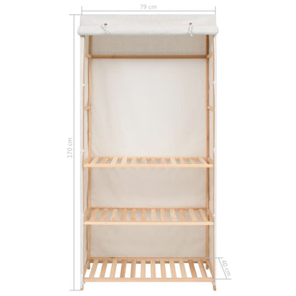 3-Tier Clothes Wardrobe 79x40x170 cm