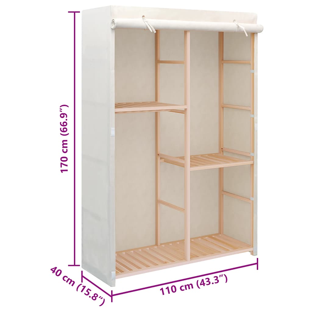 3-Tier Clothes Wardrobe 110x40x170 cm