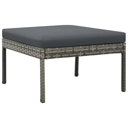 3 Piece Patio Lounge Set with Cushions Poly Rattan Gray