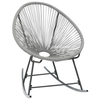 vidaXL Rocking Chair Grey Polyethylene rattan, powder-coated steel