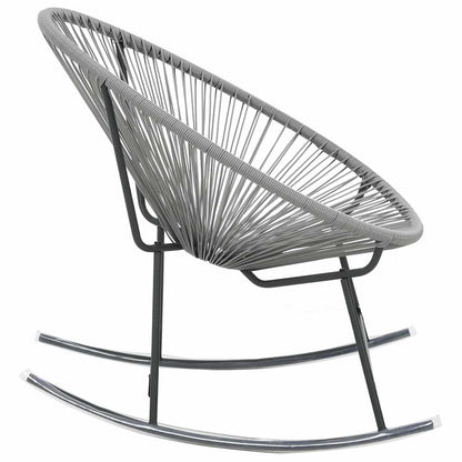 vidaXL Rocking Chair Grey Polyethylene rattan, powder-coated steel