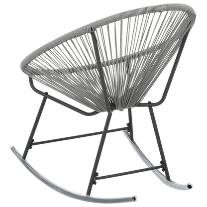 vidaXL Rocking Chair Grey Polyethylene rattan, powder-coated steel
