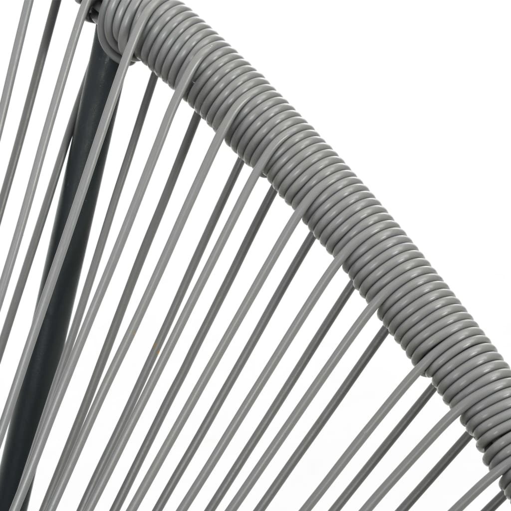vidaXL Rocking Chair Grey Polyethylene rattan, powder-coated steel