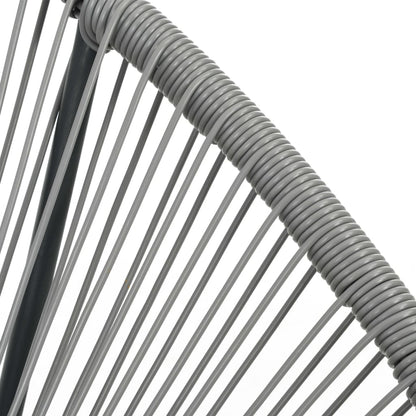 vidaXL Rocking Chair Grey Polyethylene rattan, powder-coated steel