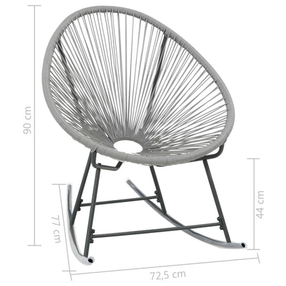vidaXL Rocking Chair Grey Polyethylene rattan, powder-coated steel