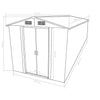 Garden Shed 257x298x178 cm Metal Brown