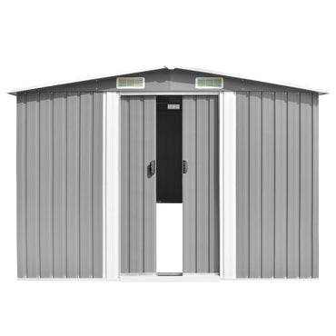 Garden Shed 257x392x181 cm Metal Grey