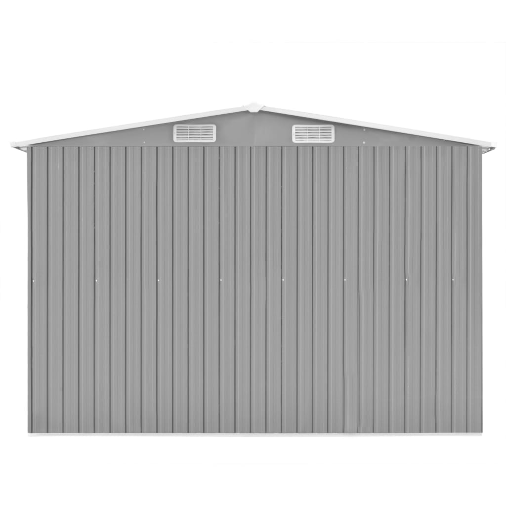 Garden Shed 257x392x181 cm Metal Grey