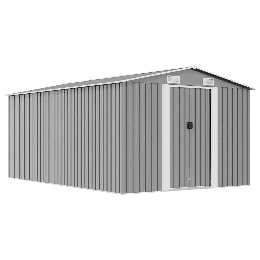 Garden Shed | Grey | Galvanised Steel | 257x392x181 cm
