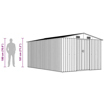 Garden Shed | Anthracite | Galvanised Steel | Large | Garden Shed