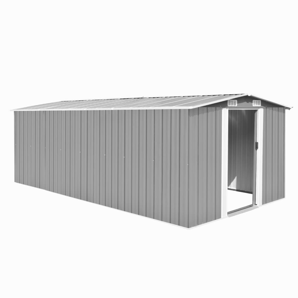 Garden Shed 257x489x181 cm Metal Grey