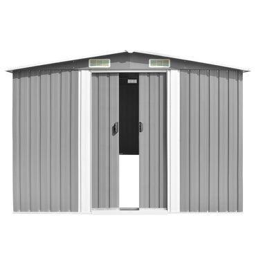 Garden Shed 257x489x181 cm Metal Grey