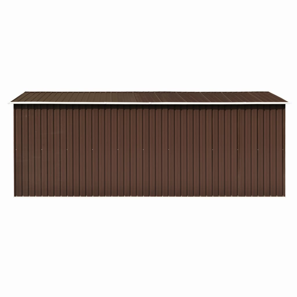 Garden Shed 257x489x181 cm Metal Brown