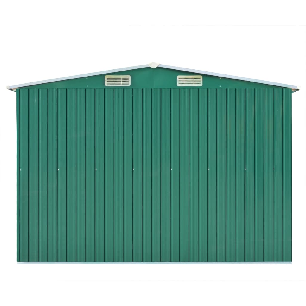 Garden Shed 257x580x181 cm Metal Green