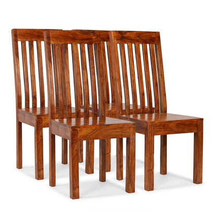 Dining Chair | Set of 4 | Brown | Solid acacia wood | Standard | Durable