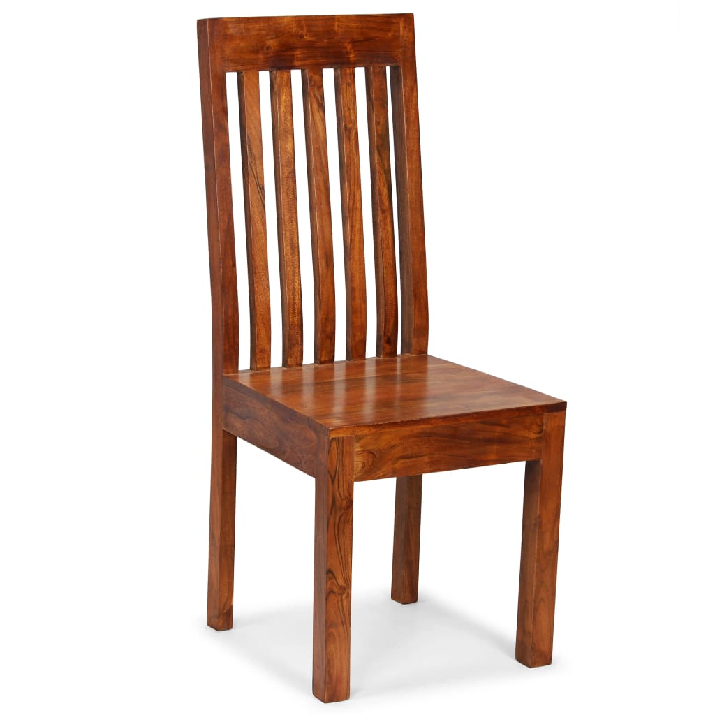 Dining Chair | Set of 4 | Brown | Solid acacia wood | Standard | Durable