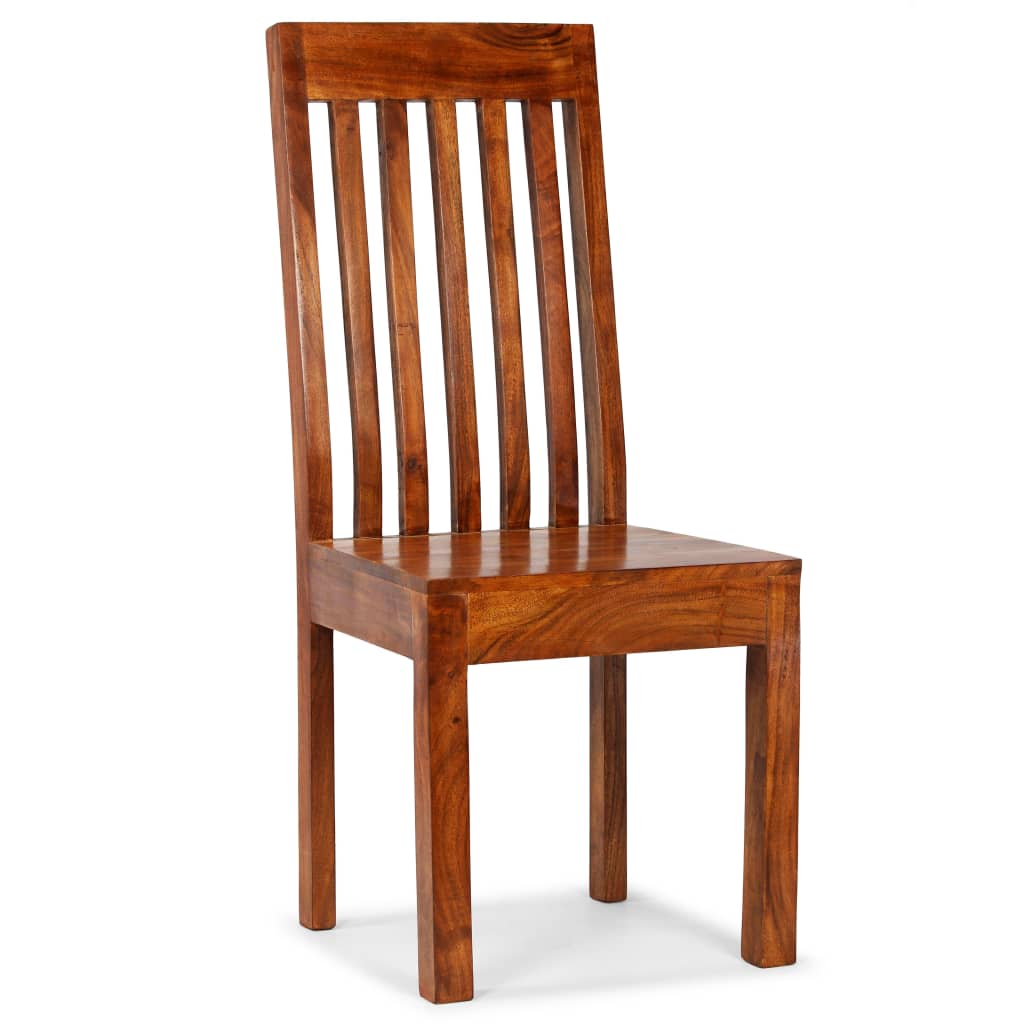 Dining Chair | Set of 4 | Brown | Solid acacia wood | Standard | Durable