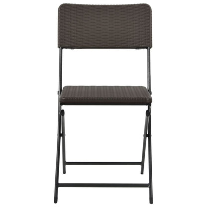 Folding Chair |  Set of 2 | Brown | HDPE and powder-coated steel