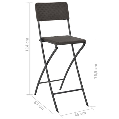 Bar Chair | Set of 2 | Brown | HDPE and powder-coated steel | Standard