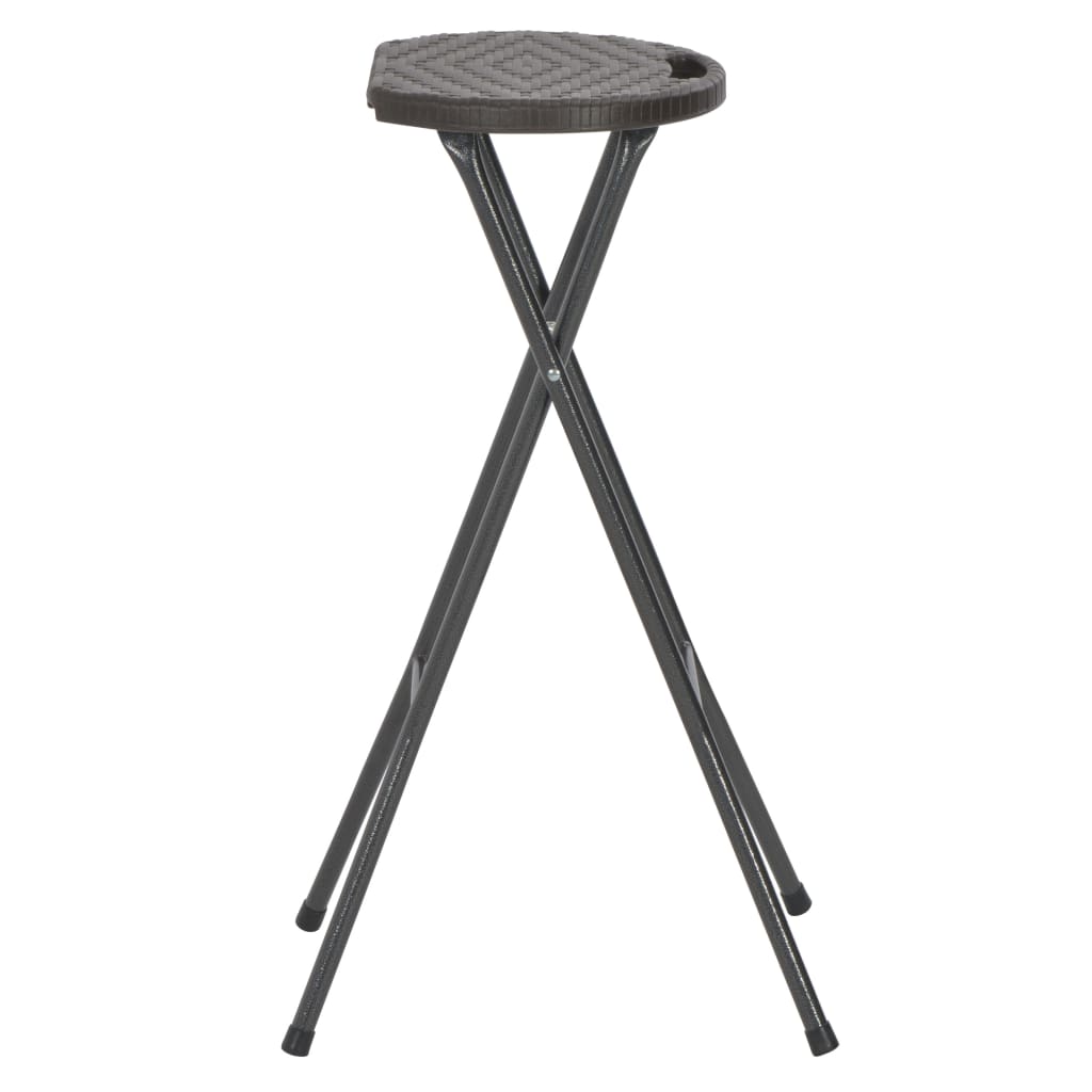 Bar Chair | Set of 2 | Brown | HDPE | Standard | Foldable | Bar Stool