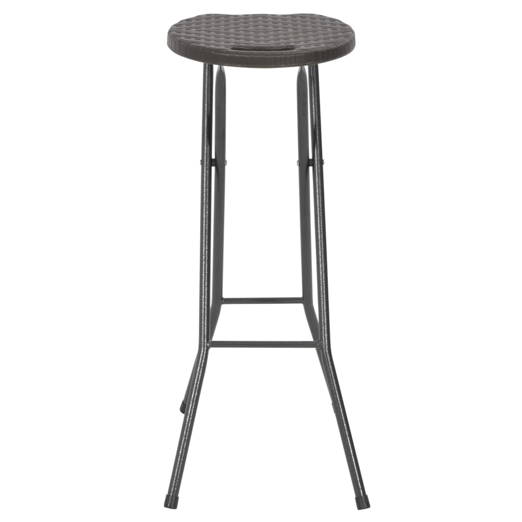 Bar Chair | Set of 2 | Brown | HDPE | Standard | Foldable | Bar Stool