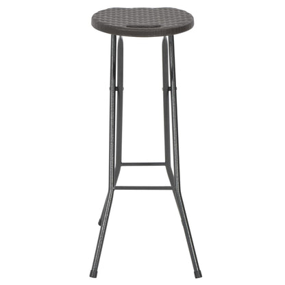 Bar Chair | Set of 2 | Brown | HDPE | Standard | Foldable | Bar Stool