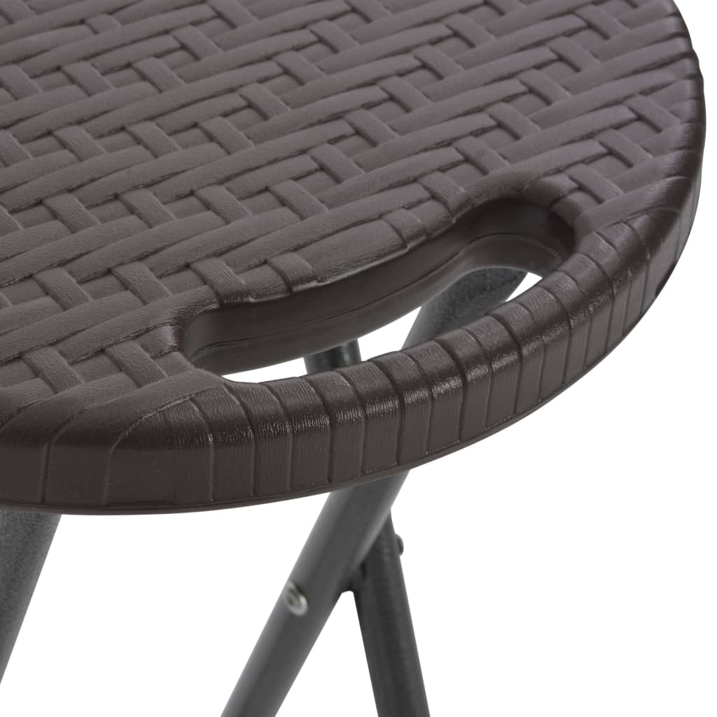 Bar Chair | Set of 2 | Brown | HDPE | Standard | Foldable | Bar Stool