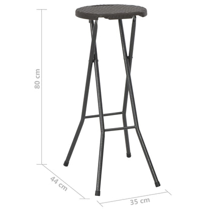 Bar Chair | Set of 2 | Brown | HDPE | Standard | Foldable | Bar Stool