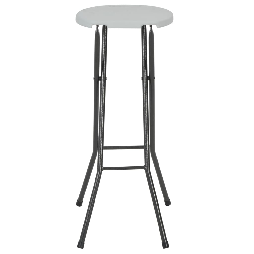 Bar Chair | Set of 2 | White | HDPE and powder-coated steel | Foldable