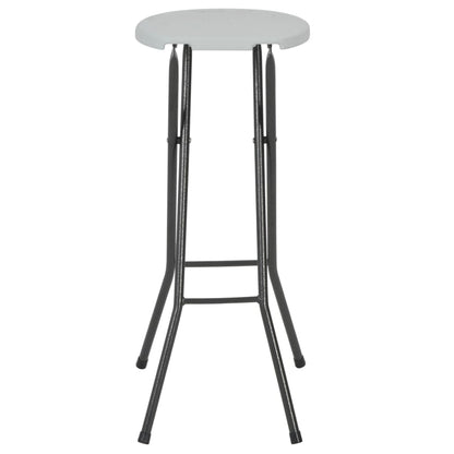 Bar Chair | Set of 2 | White | HDPE and powder-coated steel | Foldable