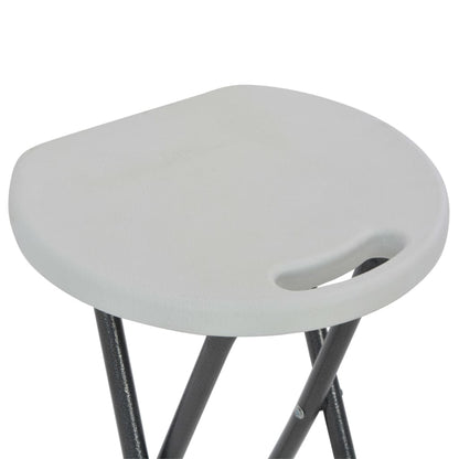 Bar Chair | Set of 2 | White | HDPE and powder-coated steel | Foldable