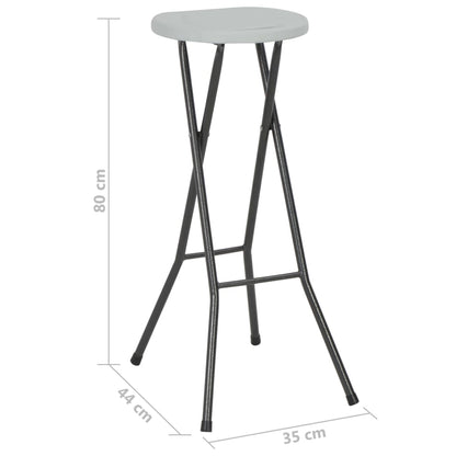 Bar Chair | Set of 2 | White | HDPE and powder-coated steel | Foldable