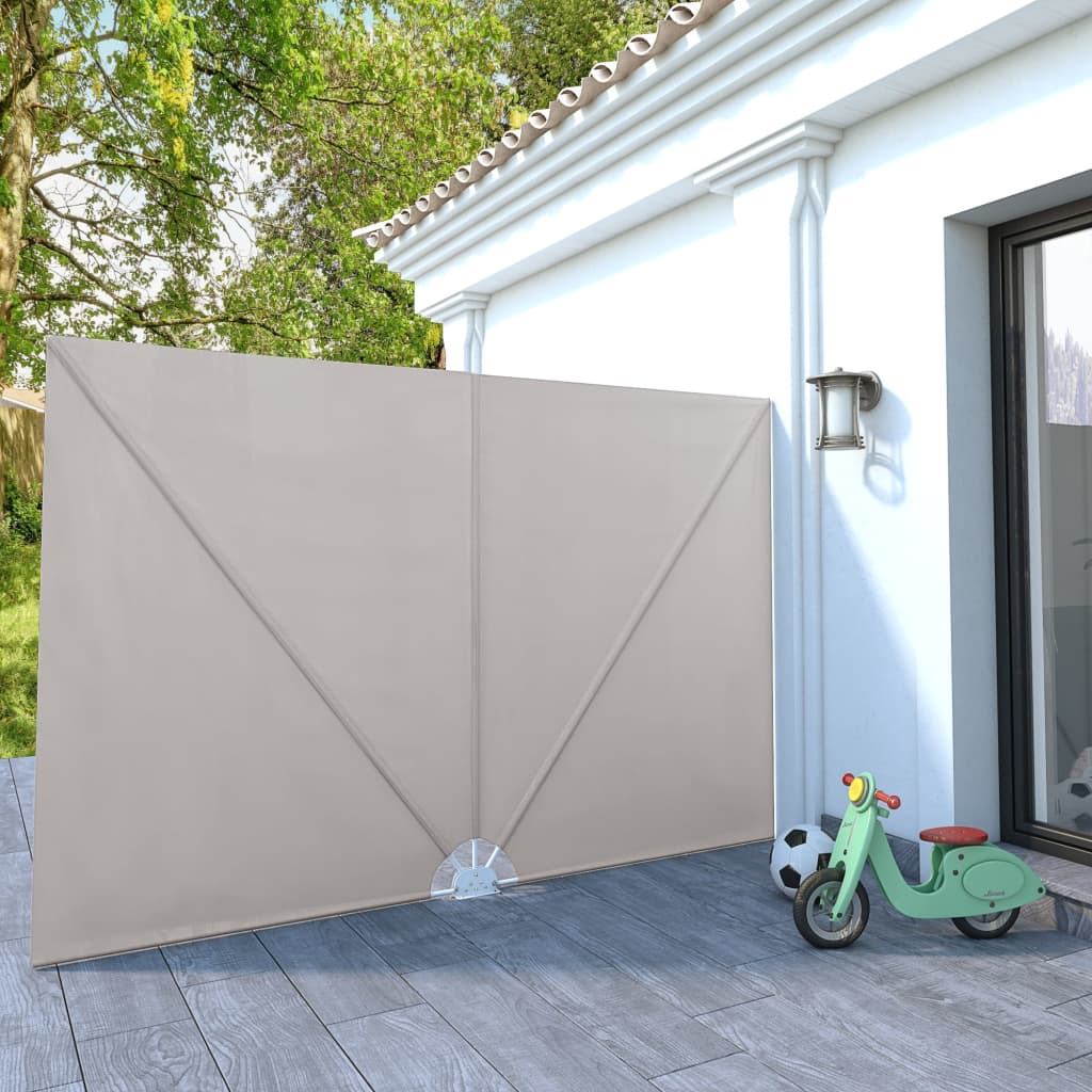 Collapsible Terrace Side Awning Cream 300x200 cm
